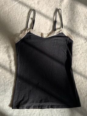 h&m gray lace trim cami XS